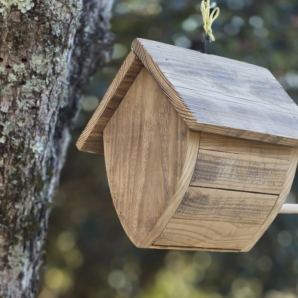 🪵 Handmade Cypress Wood Birdhouse | Rustic Garden Decor